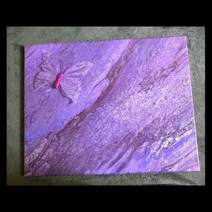 Butterfly 🦋 acrylic pour painting 16x20